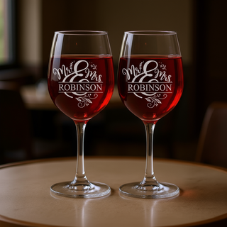 Mr. & Mrs. Red Wine Glass Set