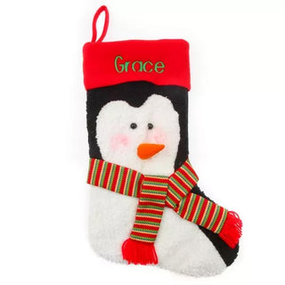 Chaussette en peluche avec visage de pingouin