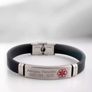 Rubber Medical Alert with Custom Engraving