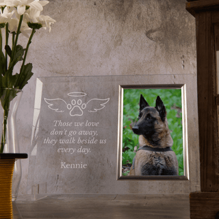 Pet Memorial Standing Glass Picture Frame