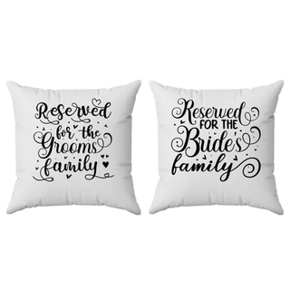 Réservé à la famille des mariés - Lot de 2 housses de coussin