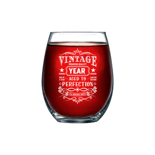 Verre à vin sans pied vintage pour anniversaire