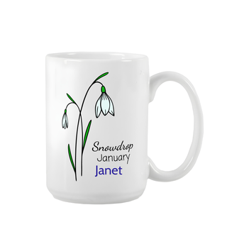 Birth Flower Ceramic Mug 15 oz