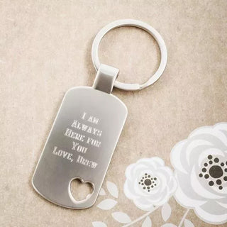 Engravable Dog Tag Keychain