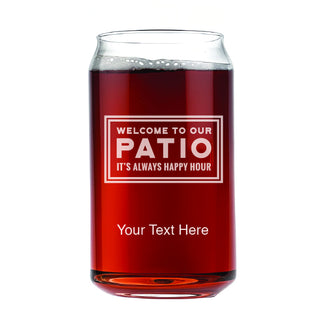 Happy Hour Patio Beer Glass 16 Oz