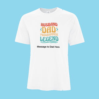 Husband, Dad, Programmer, Legend Men's White T-Shirt