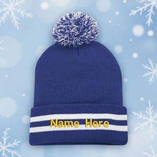 Winter Toque with PomPom & Embroidered Personalization