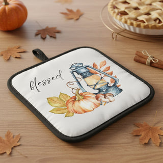 Personalized Blessed Pot Holder – Custom Printed Autumn Kitchen Gift Things Engraved