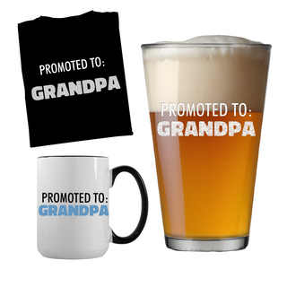 Promoted to Dad Shirt, Pint, and Mug Bundle