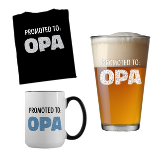 Promoted to Dad Shirt, Pint, and Mug Bundle