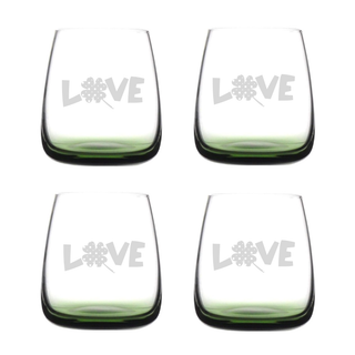 St. Patrick's Day Love Emerald Whiskey Glass Set of 4