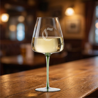 Engraved Emerald Wine Glass with Custom Monogram