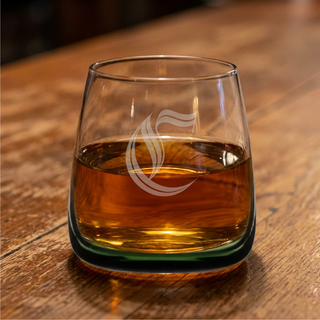 Engraved Emerald Monogram Whiskey Glass 12 oz