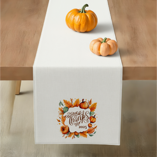 Give Thanks Table Runner – Personalized Fall Decorations for Thanksgiving & Holiday Dining