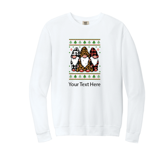 Three Gnomes Ugly Christmas Crewneck Sweater- Adult Size