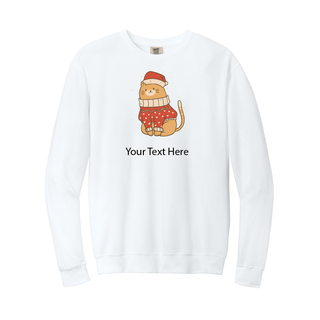 Cute Kitty Ugly Christmas Crewneck Sweater- Adult Size