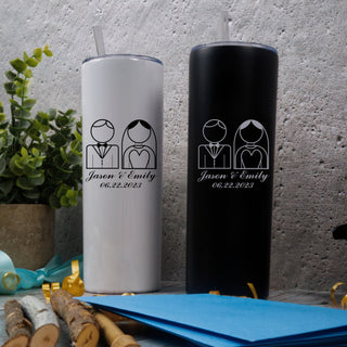 Wedding Couple Customized Engraved Tumbler Set