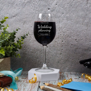 Verre à vin gravé de 16 oz pour planificateur de mariage