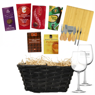 Wine & Cheese Basket | Medium Things Engraved