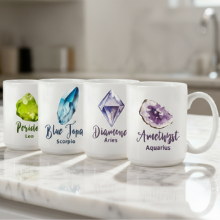 Zodiac Birth Gem Mug 15 oz Things Engraved